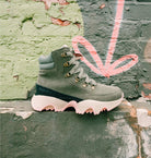 Sorel Women's Kinetic Impact Conquest WP Sneaker Boot - Stone Green/Chalk
