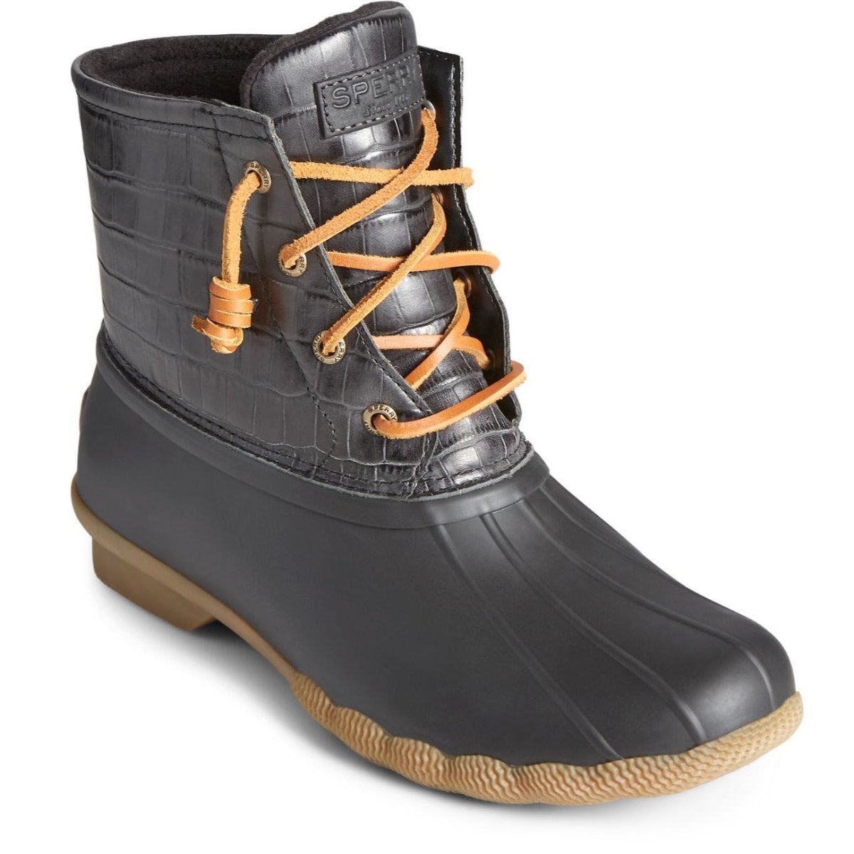 Sperry duck boots store black and gray