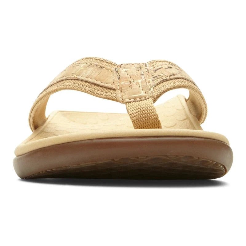 Vionic Women's Tide II Toe Post Sandal - Gold Cork
